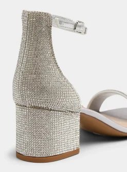 Irene sparkling block-heel sandals