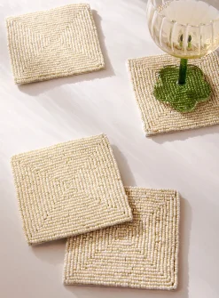 Iridescent beads coasters