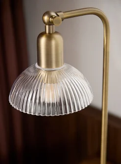 Iron and fluted-glass table lamp