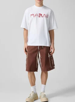 Irregular print cargo Bermuda short