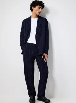 Irregular stripe seersucker pant