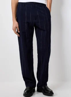 Irregular stripe seersucker pant