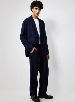 Irregular stripe seersucker jacket