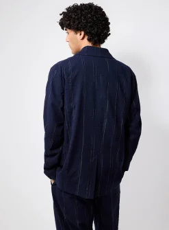 Irregular stripe seersucker jacket
