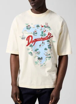 Island print T-shirt