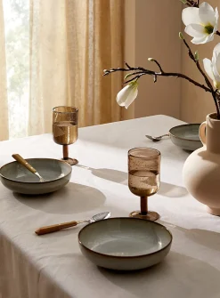 Ivory coated touch of linen tablecloth