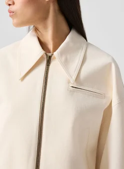 Ivory zippered cropped jacket