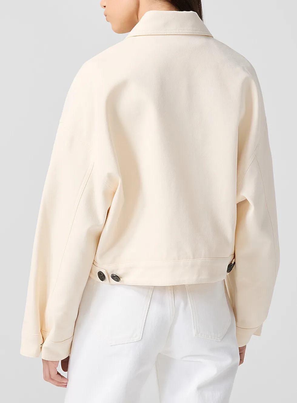 Ivory zippered cropped jacket