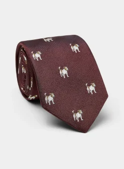 Jack Russel pattern pure silk tie