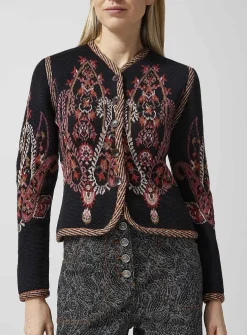 Jacquard paisley wool cardigan