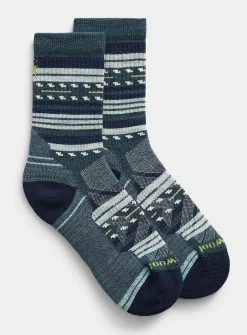 Jacquard stripe hiking sock