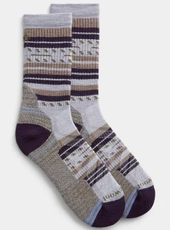 Jacquard stripe hiking sock