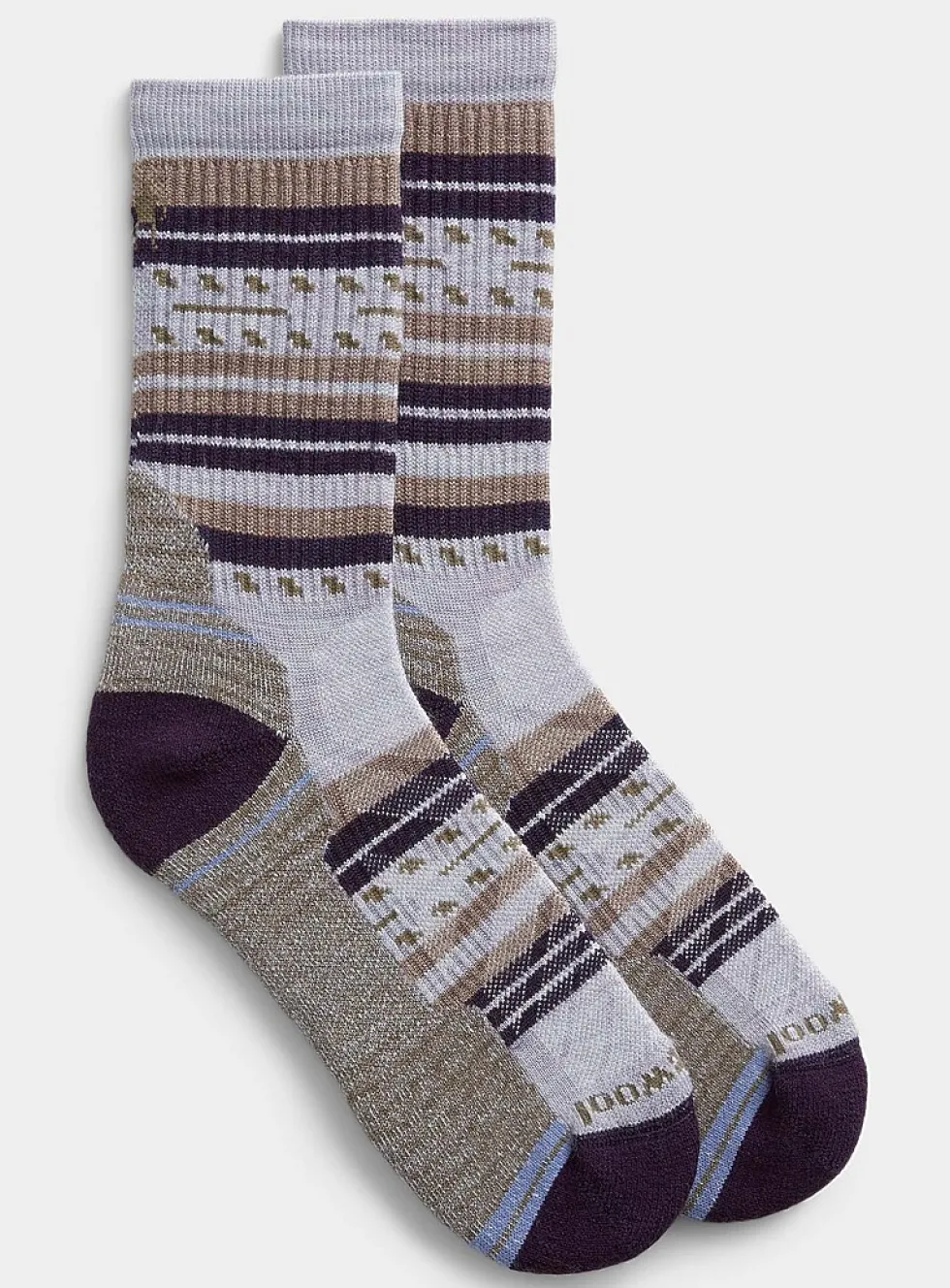 Jacquard stripe hiking sock
