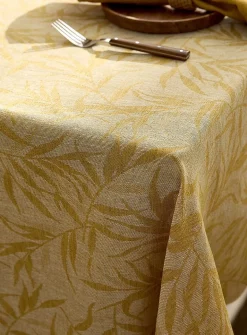 Jacquard tropical foliage tablecloth