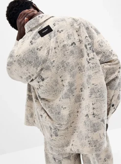 Jacquard velvet overshirt