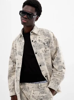 Jacquard velvet overshirt