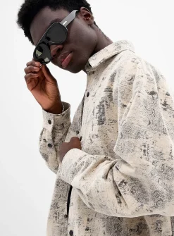 Jacquard velvet overshirt