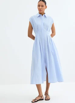 Jamie cinched striped shirtdress