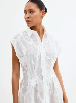Jamie floral decals cinched shirtdress