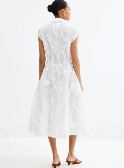 Jamie floral decals cinched shirtdress