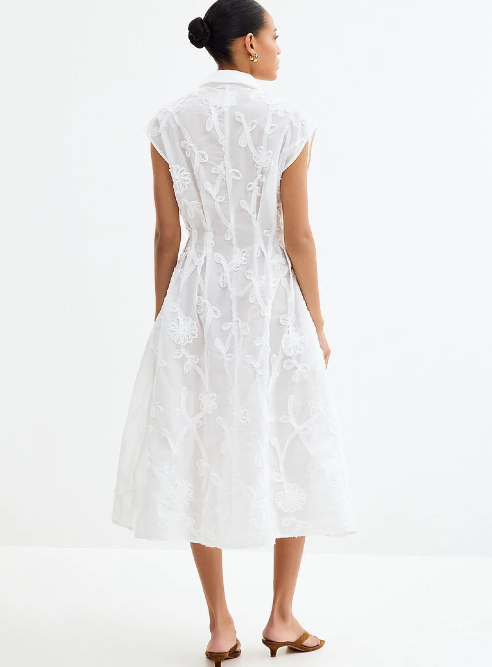Jamie floral decals cinched shirtdress