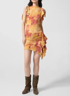 Janick asymmetrical ruffles short dress