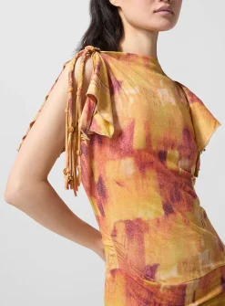 Janick asymmetrical ruffles short dress