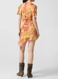 Janick asymmetrical ruffles short dress