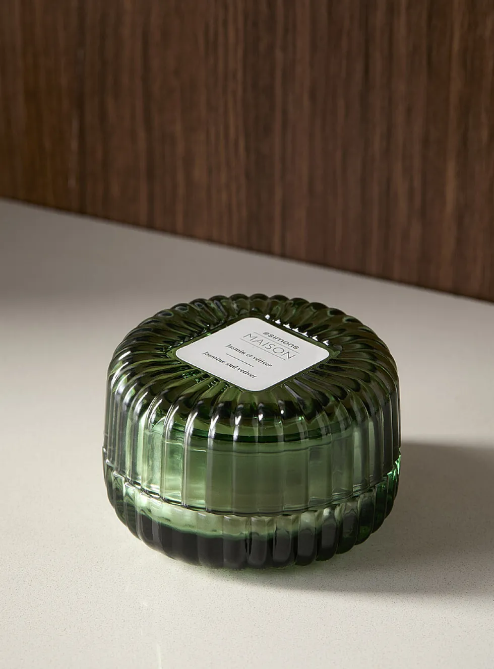 Jasmine and vetiver scented candle