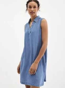 Johnny collar lyocell dress