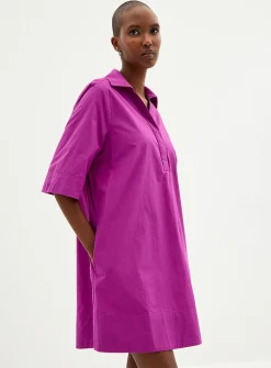 Johnny collar poplin dress
