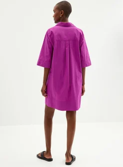 Johnny collar poplin dress
