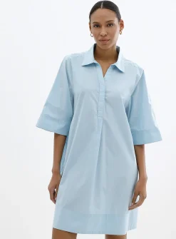 Johnny collar poplin dress