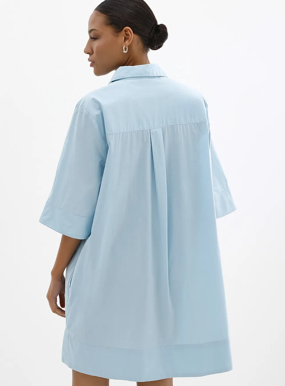 Johnny collar poplin dress