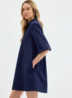 Johnny collar poplin dress