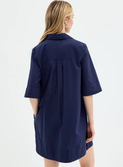 Johnny collar poplin dress