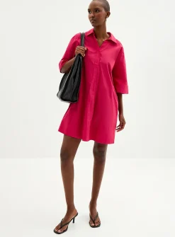 Johnny collar poplin dress