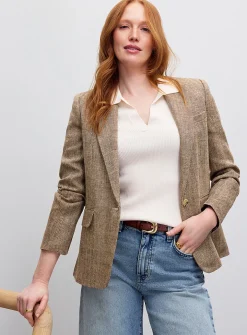 Johnny collar ribbed cream-coloured sweater