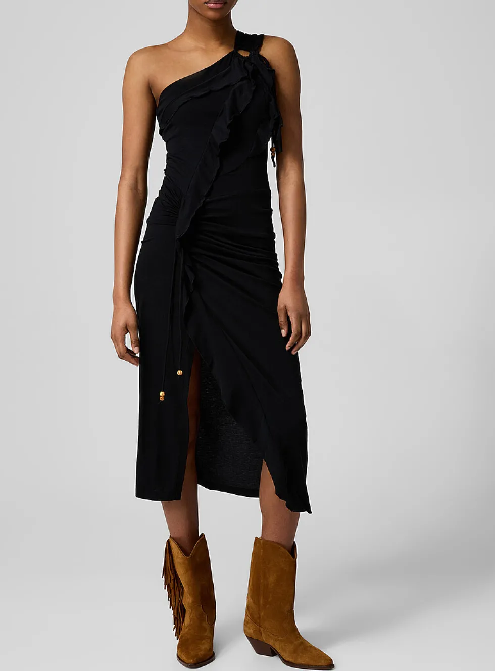 Juliane ruffled single-strap dress
