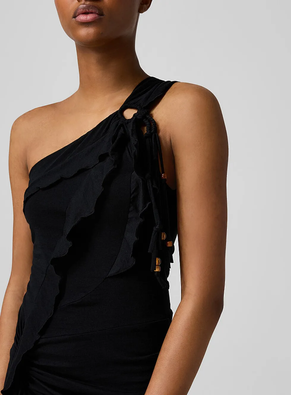Juliane ruffled single-strap dress