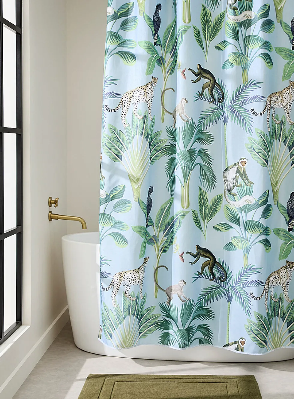 Jungle animal shower curtain