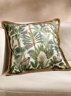 Jungle print removable-cover outdoor cushion