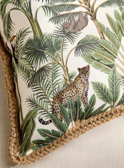 Jungle print removable-cover outdoor cushion