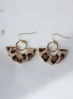 Jusan porcelain fan earrings
