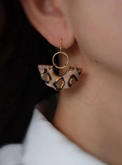 Jusan porcelain fan earrings