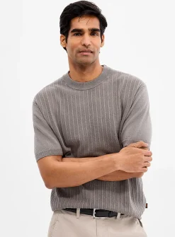 Kajordino embossed stripe sweater