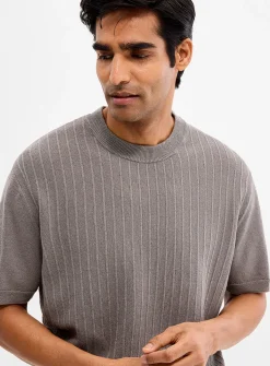 Kajordino embossed stripe sweater