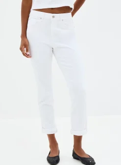 Kathleen white rolled-hem jean