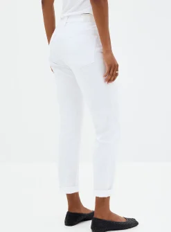 Kathleen white rolled-hem jean