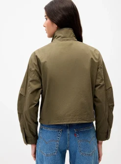 Khaki cotton twill coat